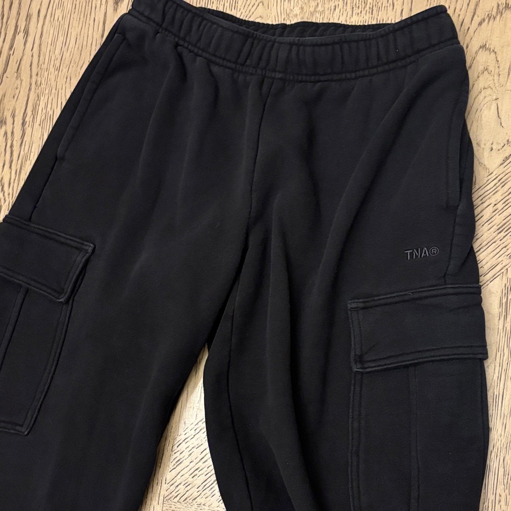 TNA Jet Black Cozy Sweatfleece Mega Cargo™ Sweatpant Aritzia